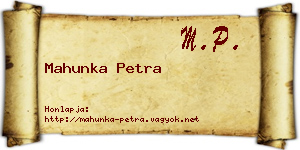 Mahunka Petra névjegykártya