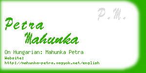 petra mahunka business card